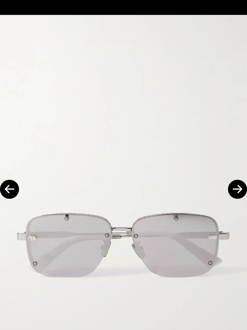 Dior Silver Rimless Sunglasses with Mirrored Lenses - Picture 2 of 5